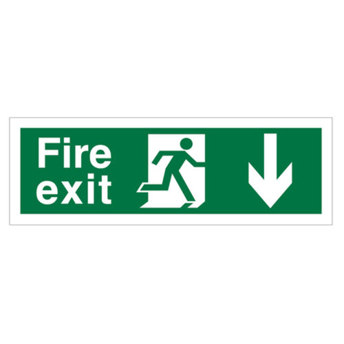 Fire Exit (Down Arrow) Sign (40016V)